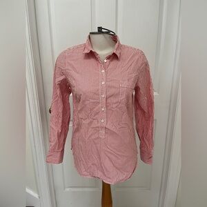 J. Crew Red and White Striped Blouse